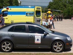 Marks Car with Ambulance  Helo